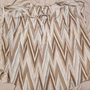 Elegant Chevron Patterned Women's Blouse